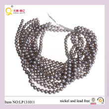 9-10mm Potato Shape Lose Pearl Strings Gray Quality Pearls